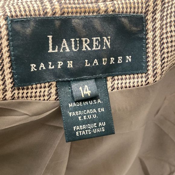 Ralph Lauren Vintage Brown Double Breasted Oversized Blazer Office Plus Size 14 - Picture 10 of 13